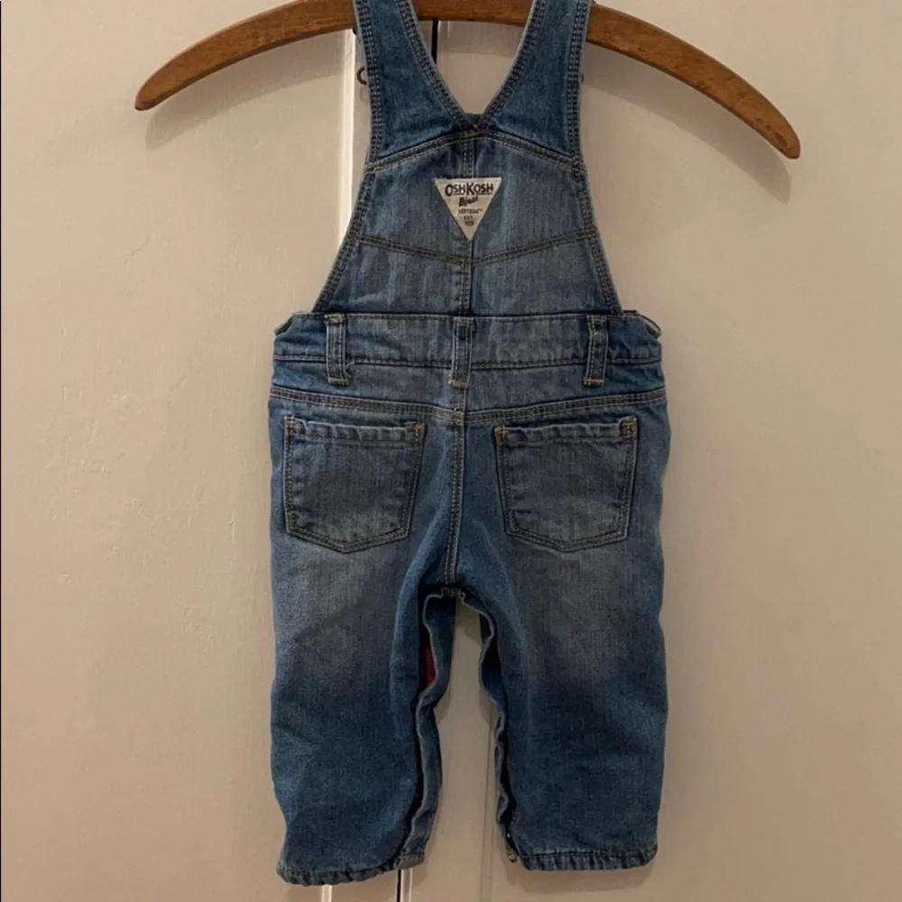 EUC Oshkosh B’Gosh pink lined jean bibs​​​​​​​​​​​​​​